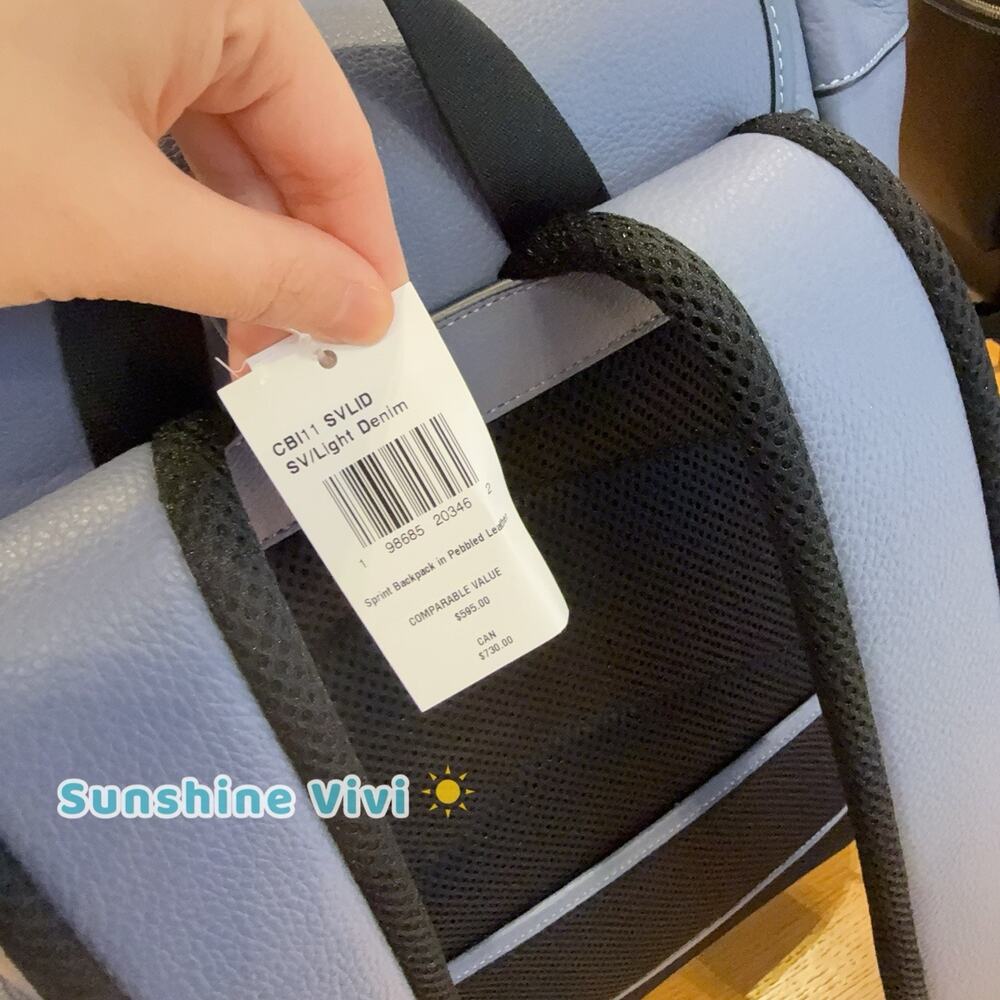 NWT Coach MEN Sprint Backpack Colorblock Signature Canvas CBI11 Light Denim - Picture 3 of 10